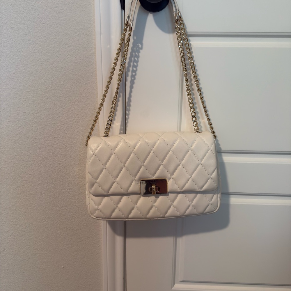 Kate Spade Elegant Off White Quilted Shoulder Bag